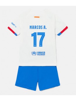 Otroški Nogometna dresi replika Barcelona Marcos Alonso #17 Gostujoči 2023-24 Kratek rokav (+ hlače)